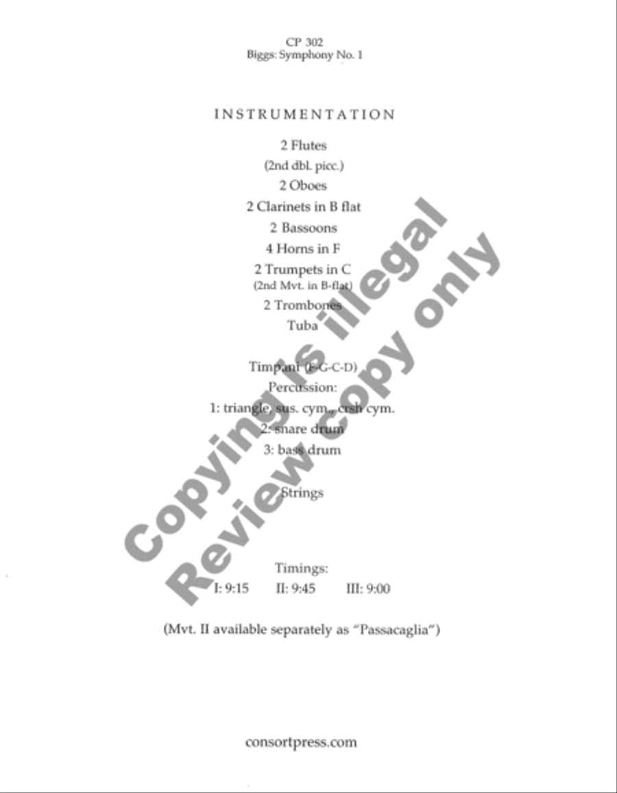 Symphony No. 1 Full Orchestra scores gallery preview page 2