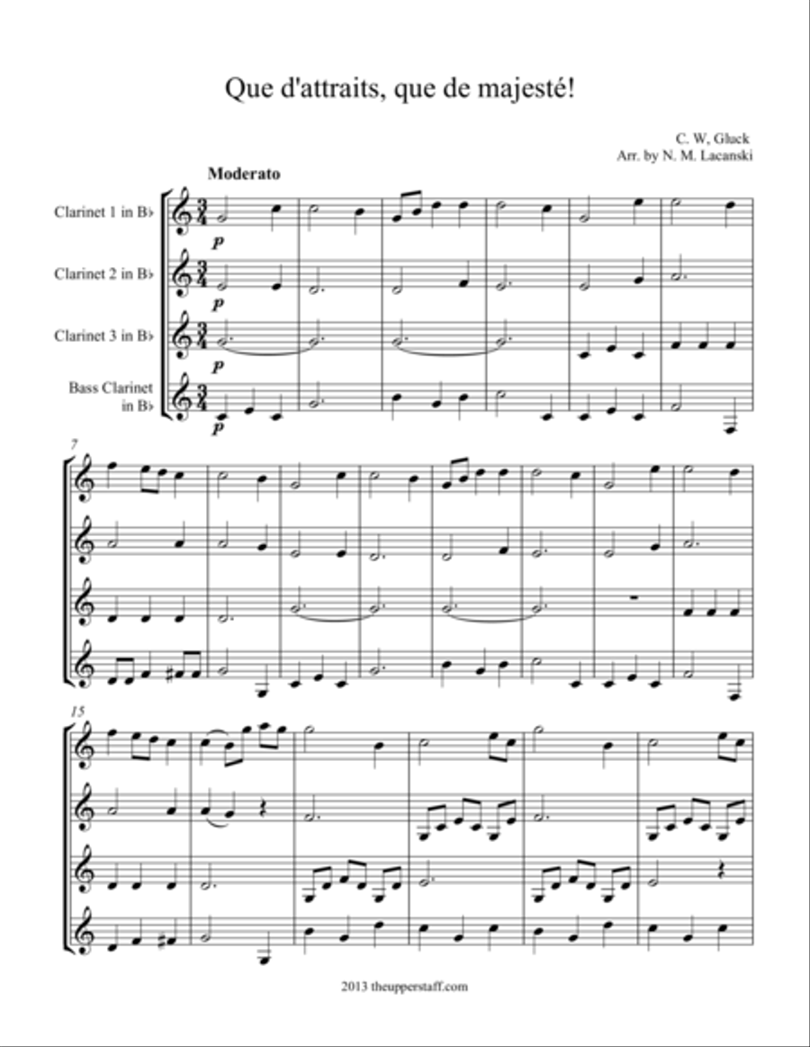 Que d'attraits, que de majeste! Woodwind Quartet scores gallery preview page 1