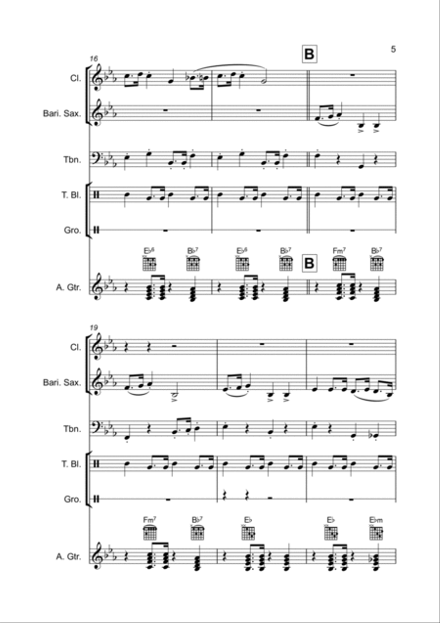 Old Ned (theme From Steptoe And Son) Clarinet scores gallery preview page 5