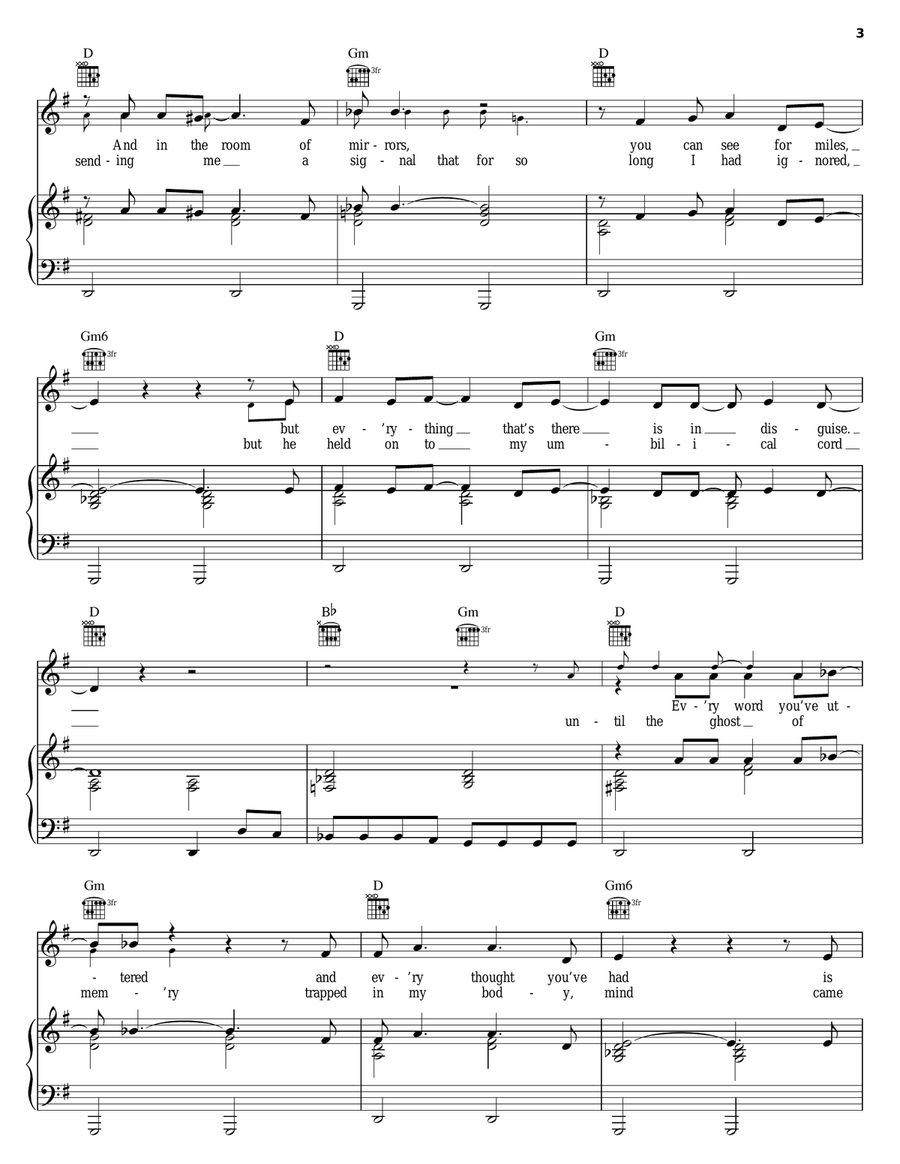 Rising Sun Piano, Vocal, Guitar scores gallery preview page 3