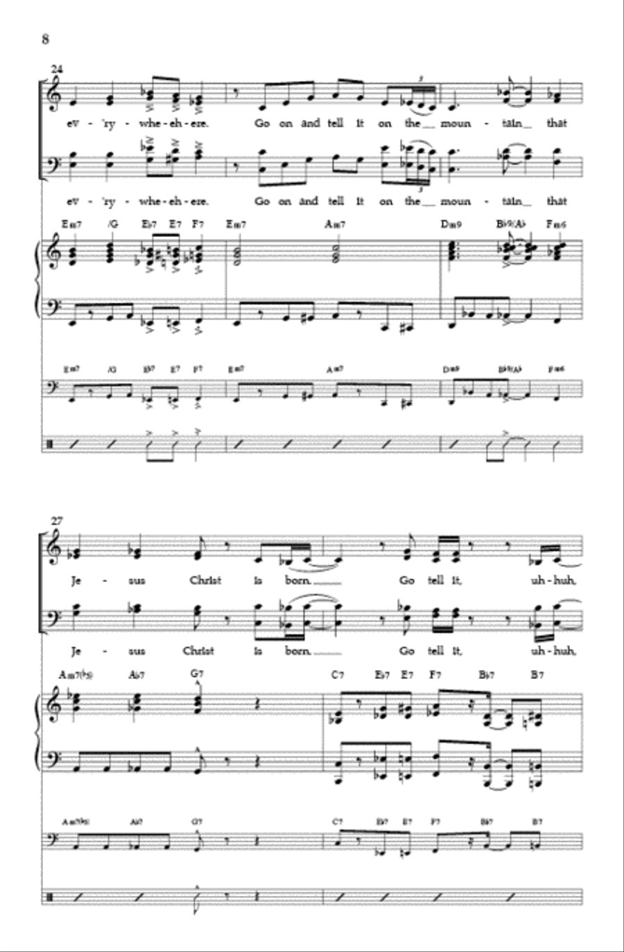 Go Tell It On the Mountain (SATB) 4-Part scores gallery preview page 7