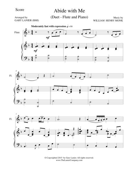 ABIDE WITH ME (Duet – Flute and Piano/Score and Parts) image number null