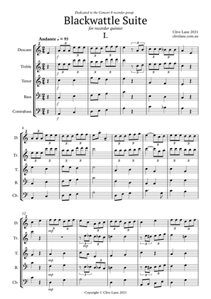 Blackwattle Suite (for recorder quintet)