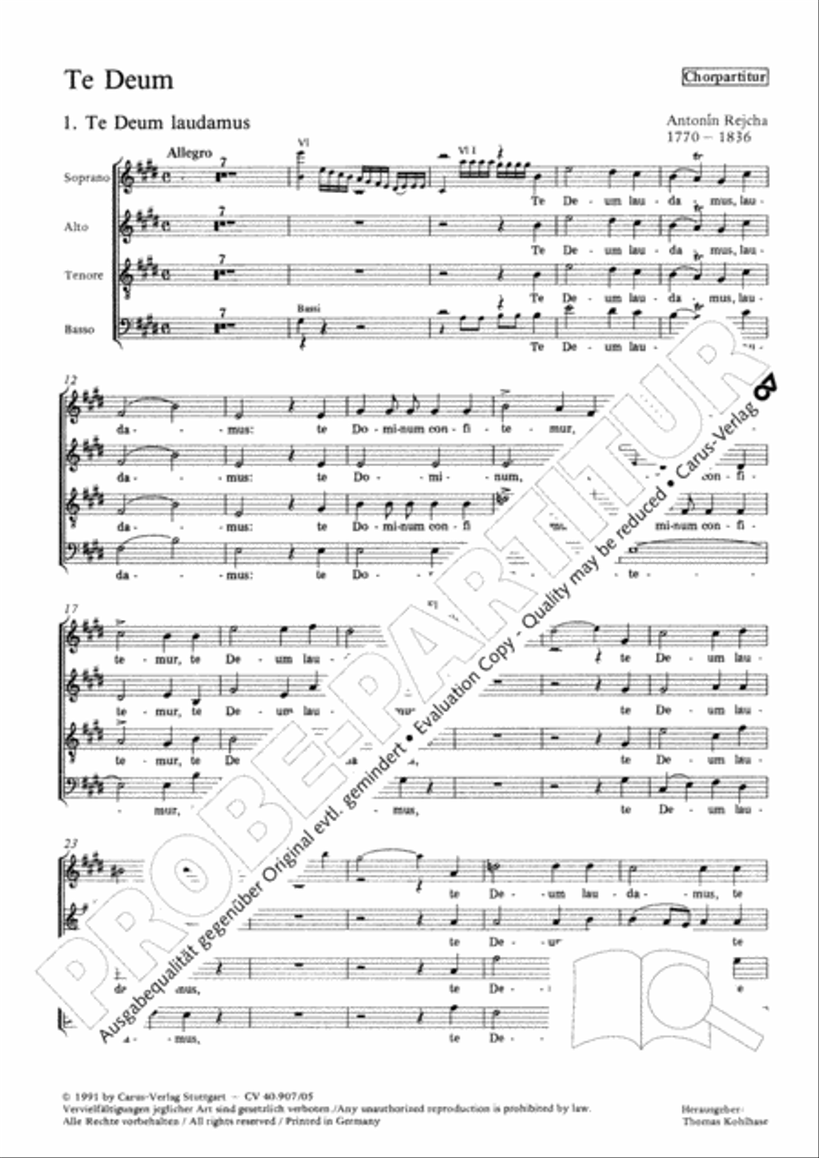 Te Deum 4-Part scores gallery preview page 3