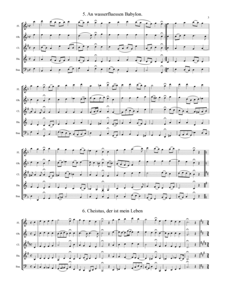 Bach Four-Part Chorales - 36 in Set (for Woodwind Quintet) image number null