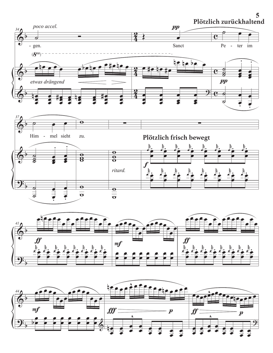 MAHLER: Das himmlische Leben (transposed to F major) Piano, Vocal scores gallery preview page 6