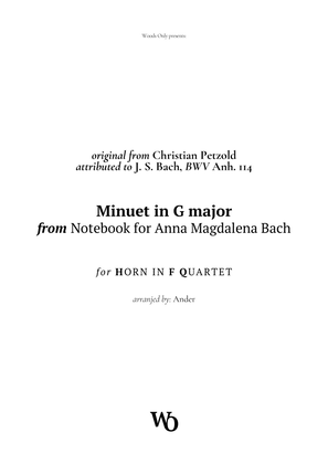 Minuet in G major by Bach for French Horn Quartet