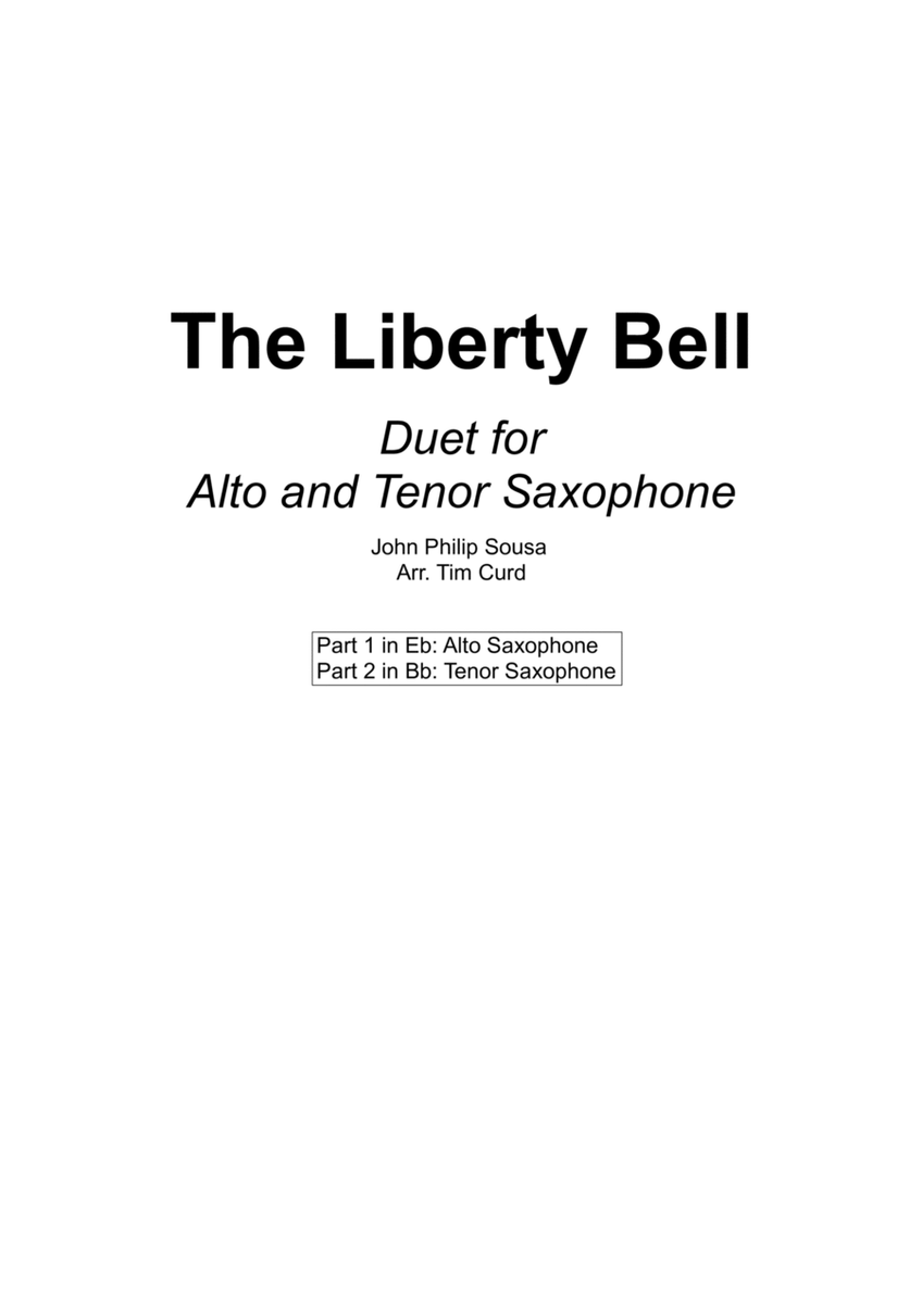 The Liberty Bell. Duet for Alto and Tenor Saxophone image number null