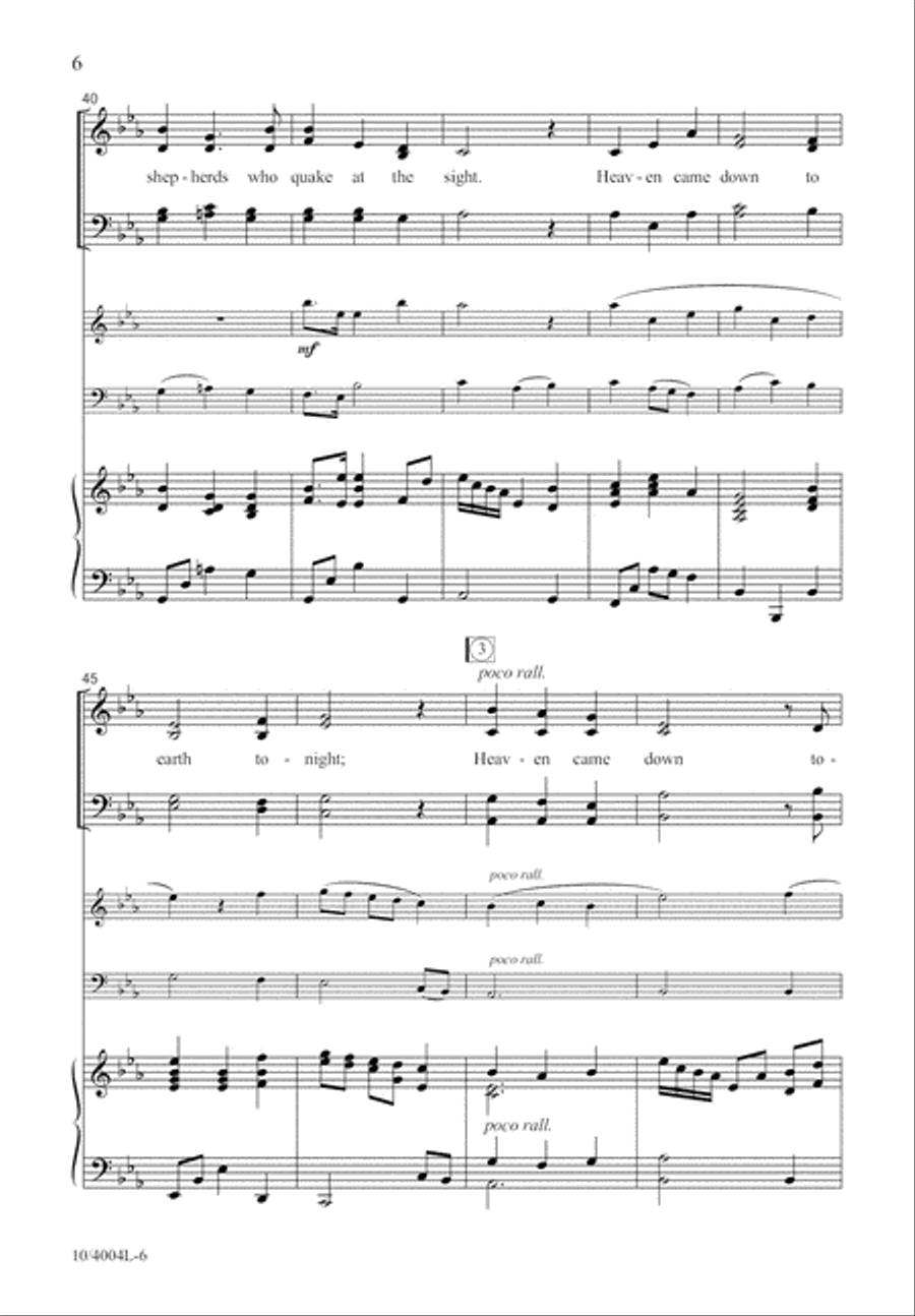 Heaven Came Down Tonight 4-Part scores gallery preview page 6