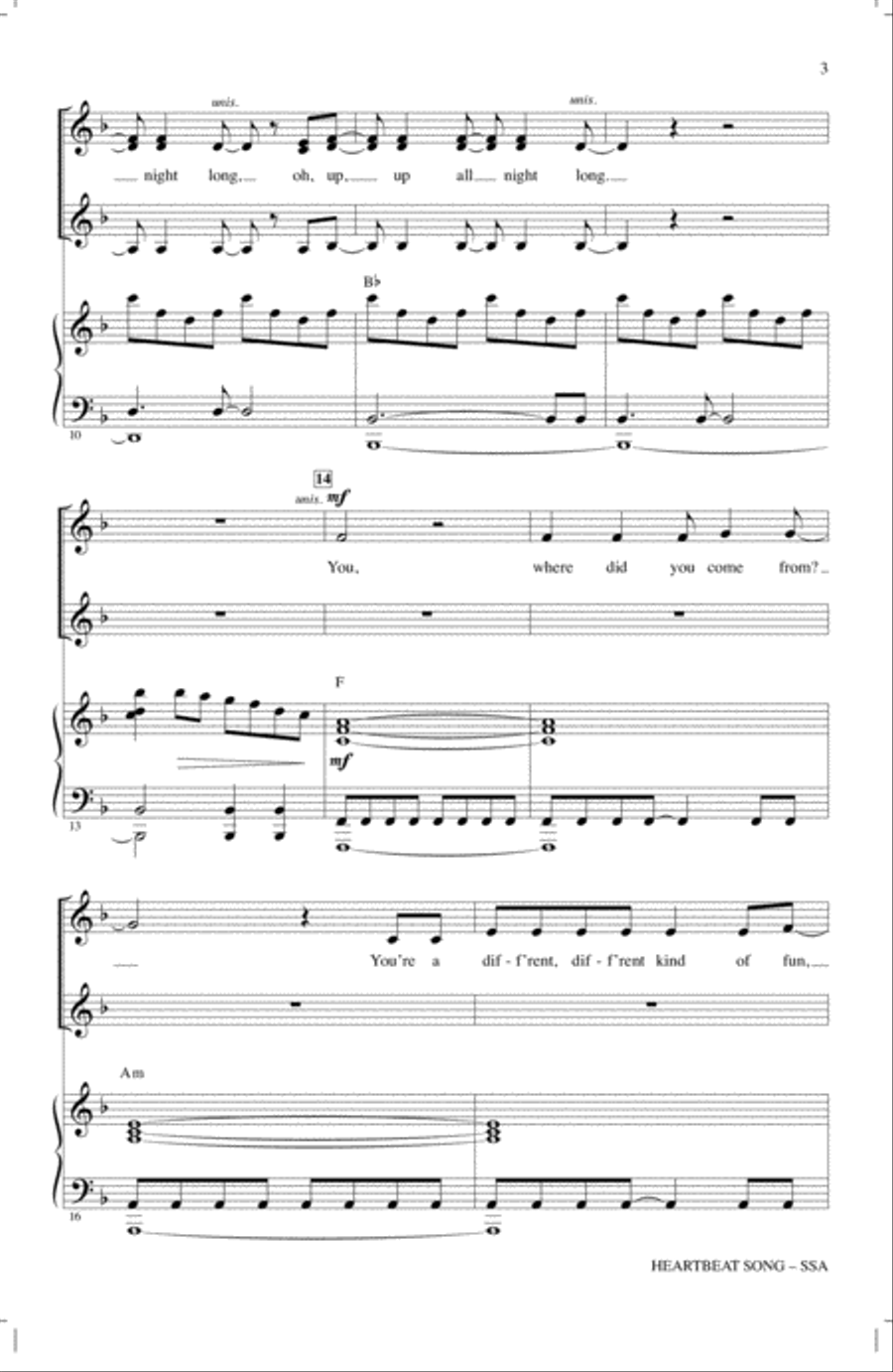 Heartbeat Song (arr. Mark Brymer) SSA scores gallery preview page 2