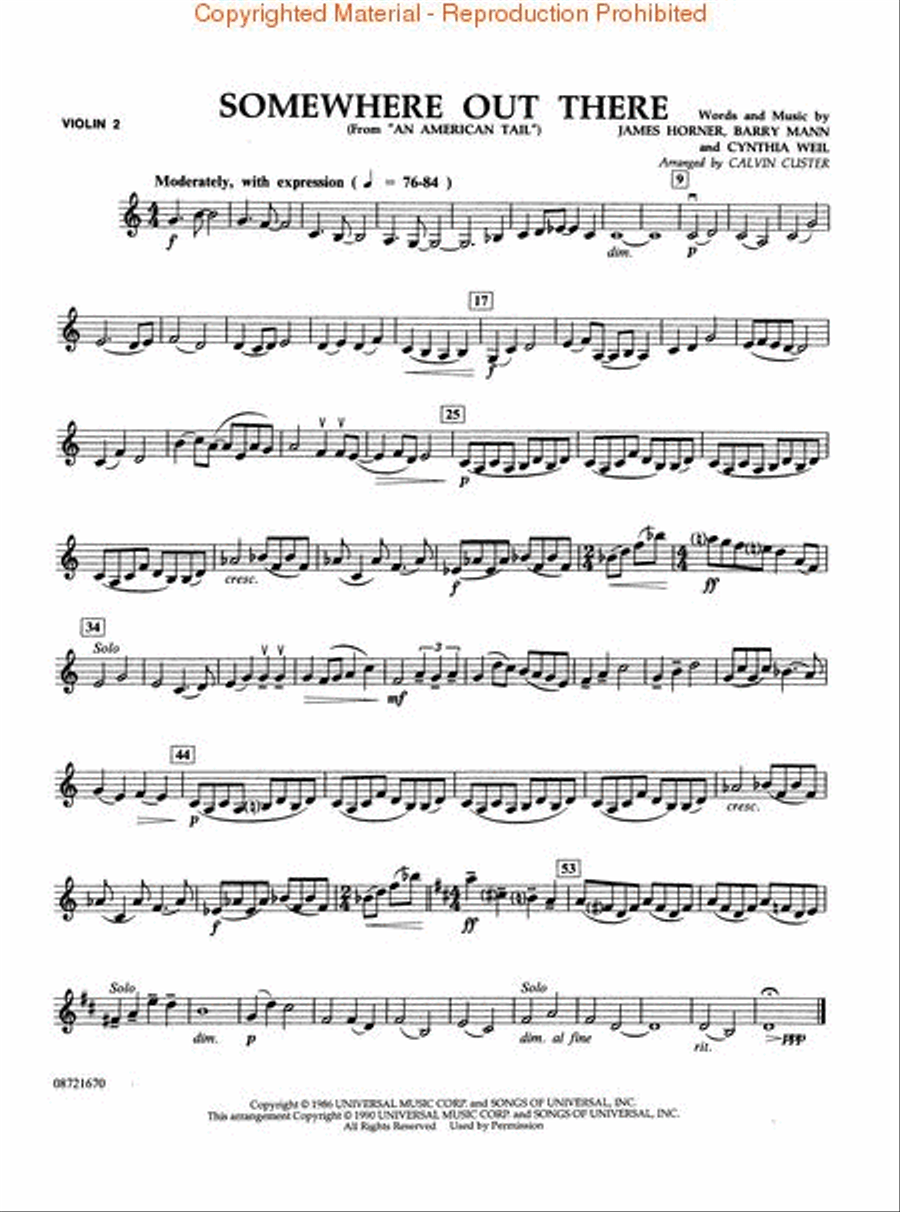 Somewhere Out There (from An American Tail) String Quartet scores gallery preview page 5