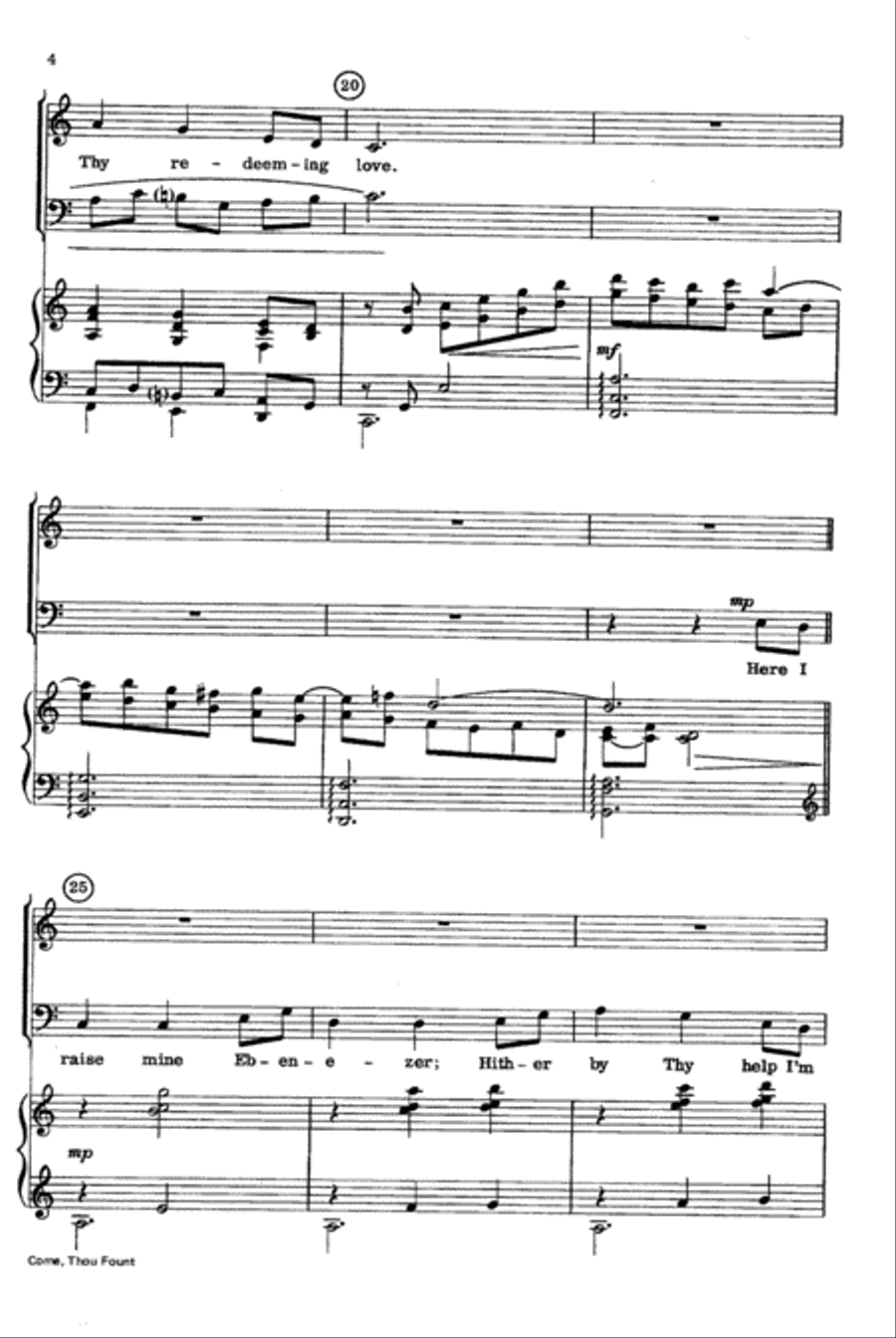 Come, Thou Fount 4-Part scores gallery preview page 4