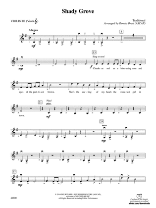 Shady Grove: 3rd Violin (Viola [TC])