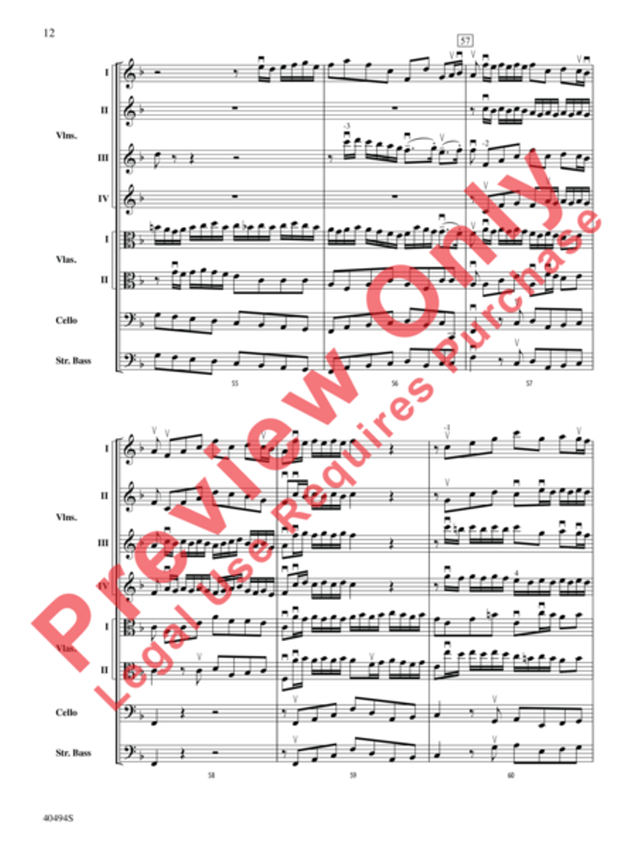 Brandenburg Concerto No. 1 in F Major String Orchestra scores gallery preview page 13