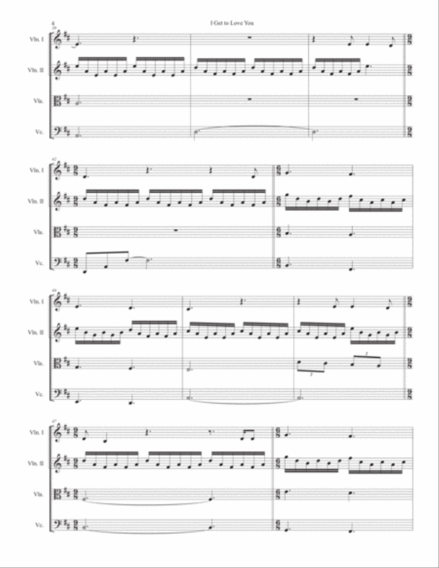 I Get To Love You String Quartet scores gallery preview page 4