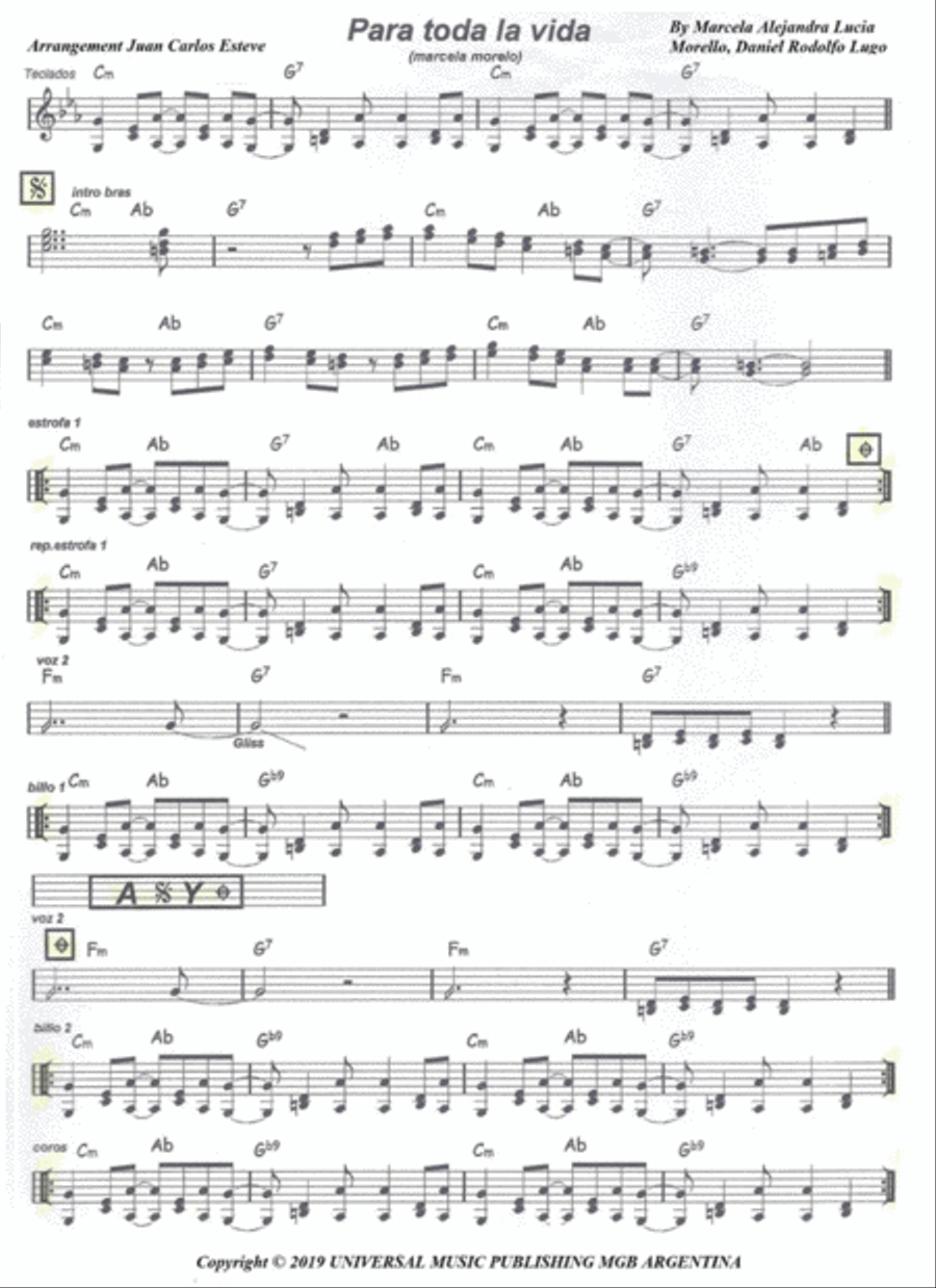 Para Toda La Vida Easy Piano scores gallery preview page 2
