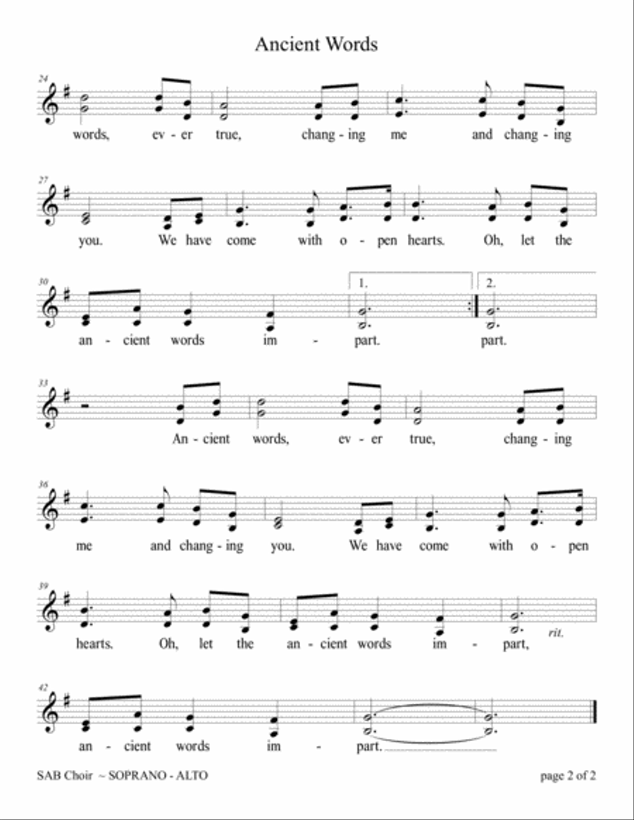 Ancient Words 3-Part scores gallery preview page 2