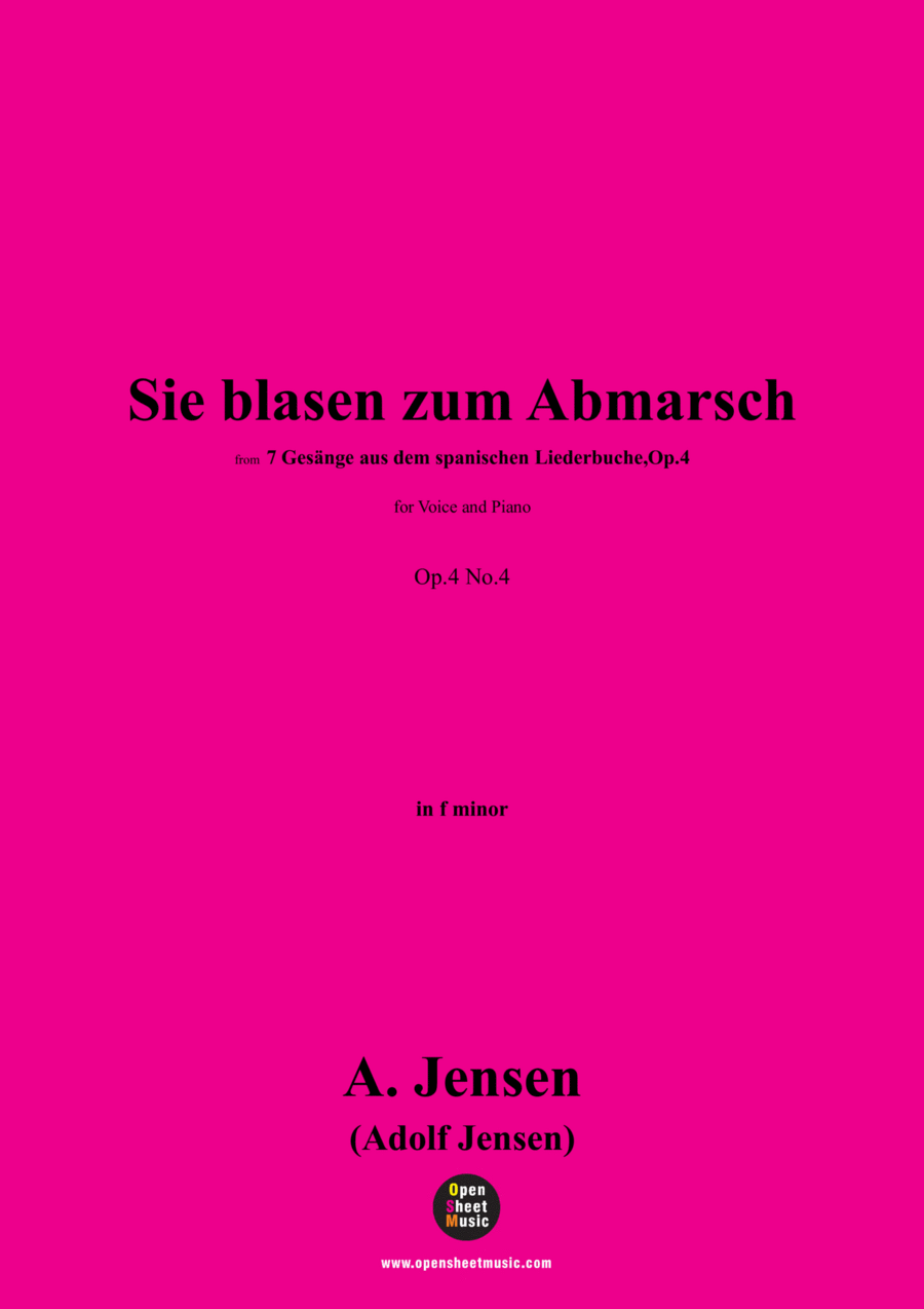 A. Jensen-Sie blasen zum Abmarsch,in f minor,Op.4 No.4 Voice scores gallery preview page 1