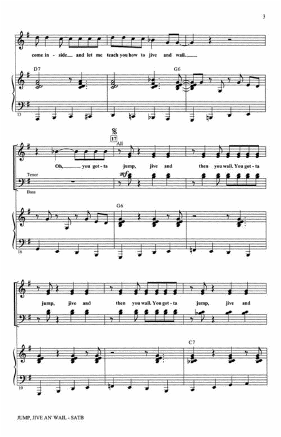 Jump, Jive an' Wail Jump, Jive an' Wail 4-Part scores gallery preview page 4