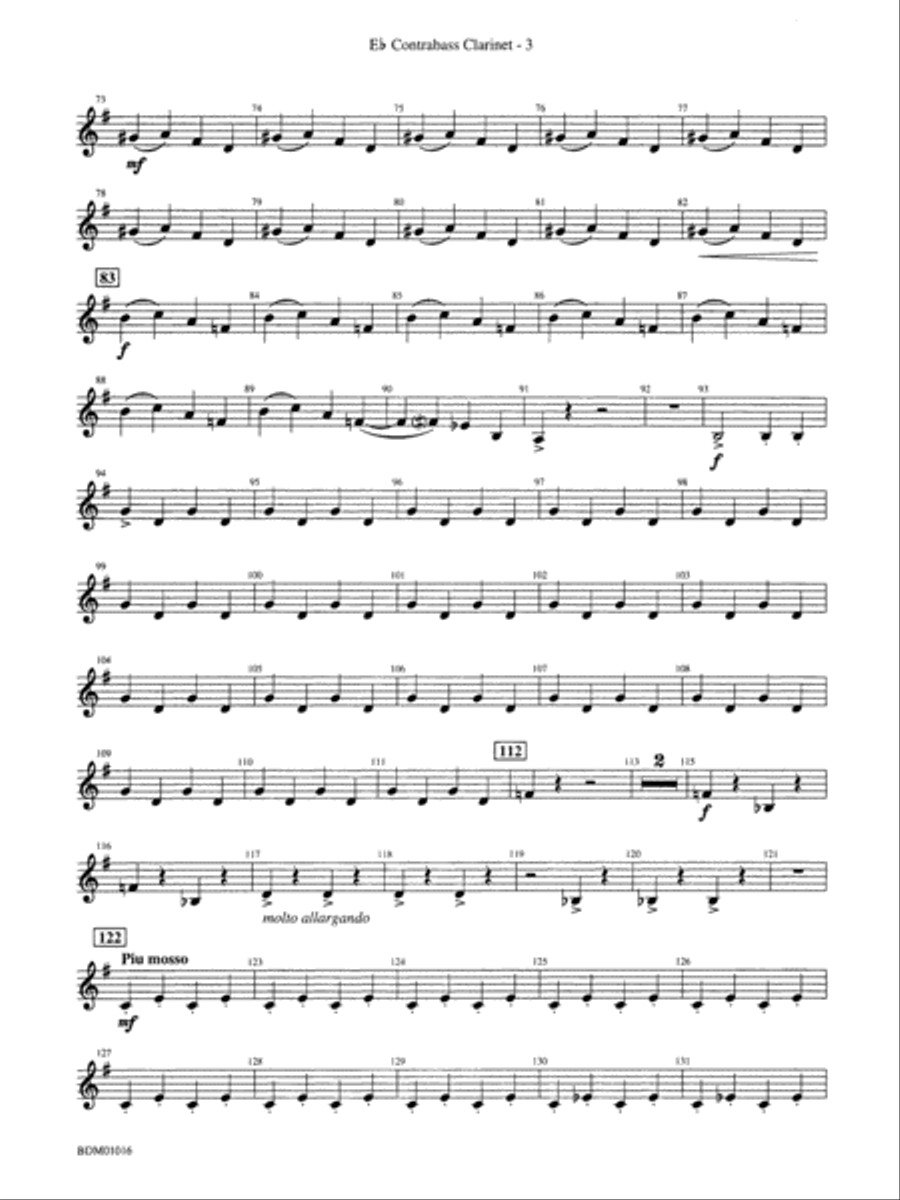 Fanfare and Allegro: E-flat Contrabass Clarinet Concert Band scores gallery preview page 4
