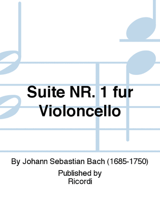 Book cover for Suite NR. 1 für Violoncello