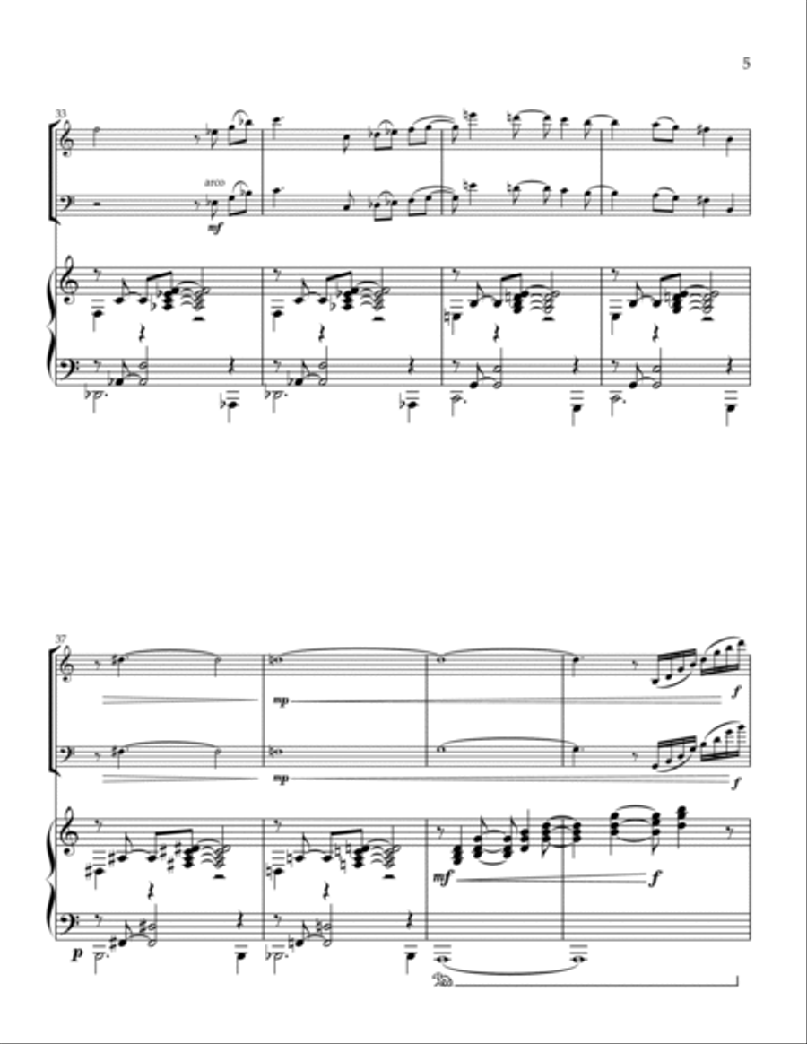 Excursion No. 7: Peaceful for Violin, Cello and Piano Piano Trio scores gallery preview page 5