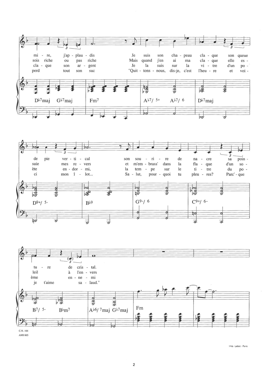 La Pluie Fait Des Claquettes Piano, Vocal scores gallery preview page 2
