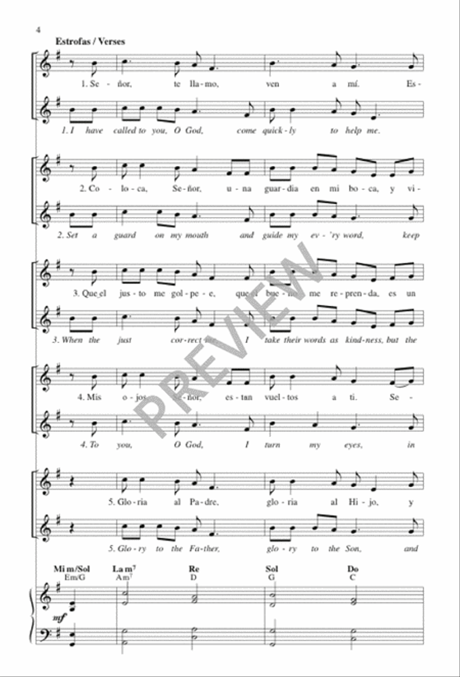 Suba Mi Oración / Let My Prayer Rise Up 4-Part scores gallery preview page 4