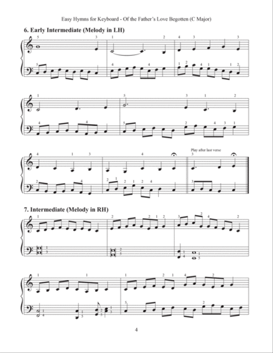 Of the Father's Love Begotten (Easy Hymns for Keyboard) Piano Method scores gallery preview page 6