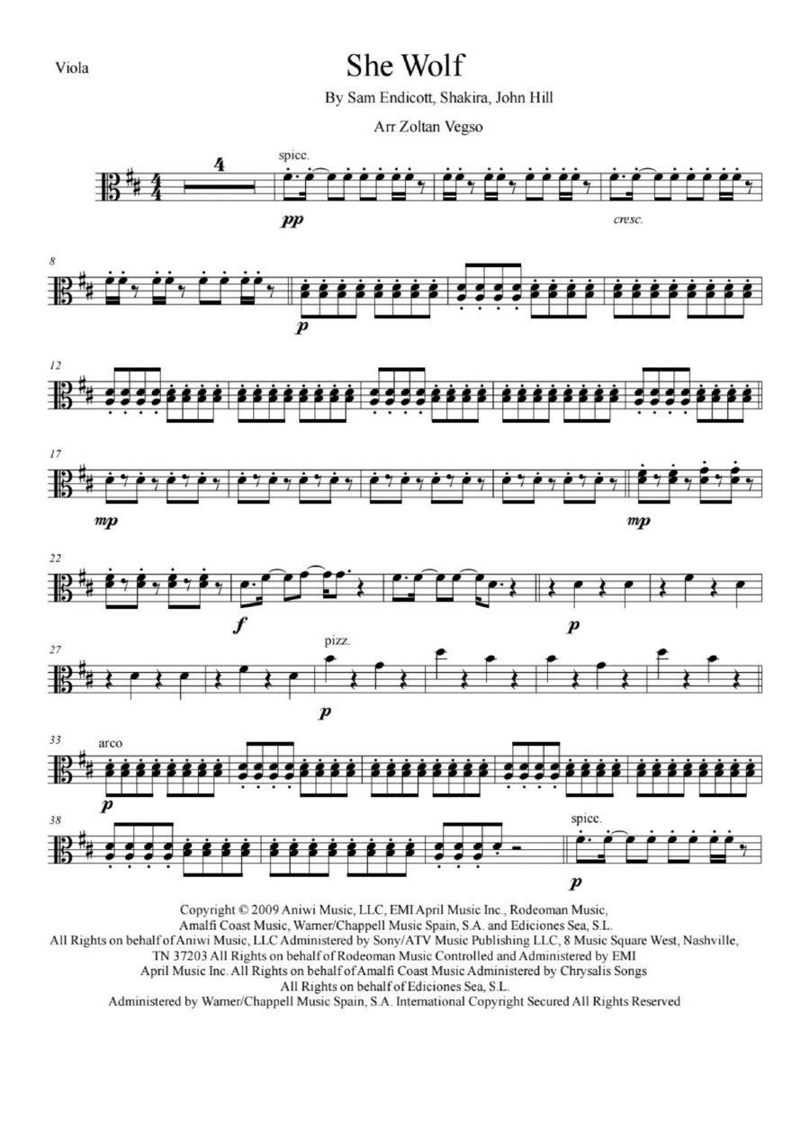 She Wolf String Quartet scores gallery preview page 1