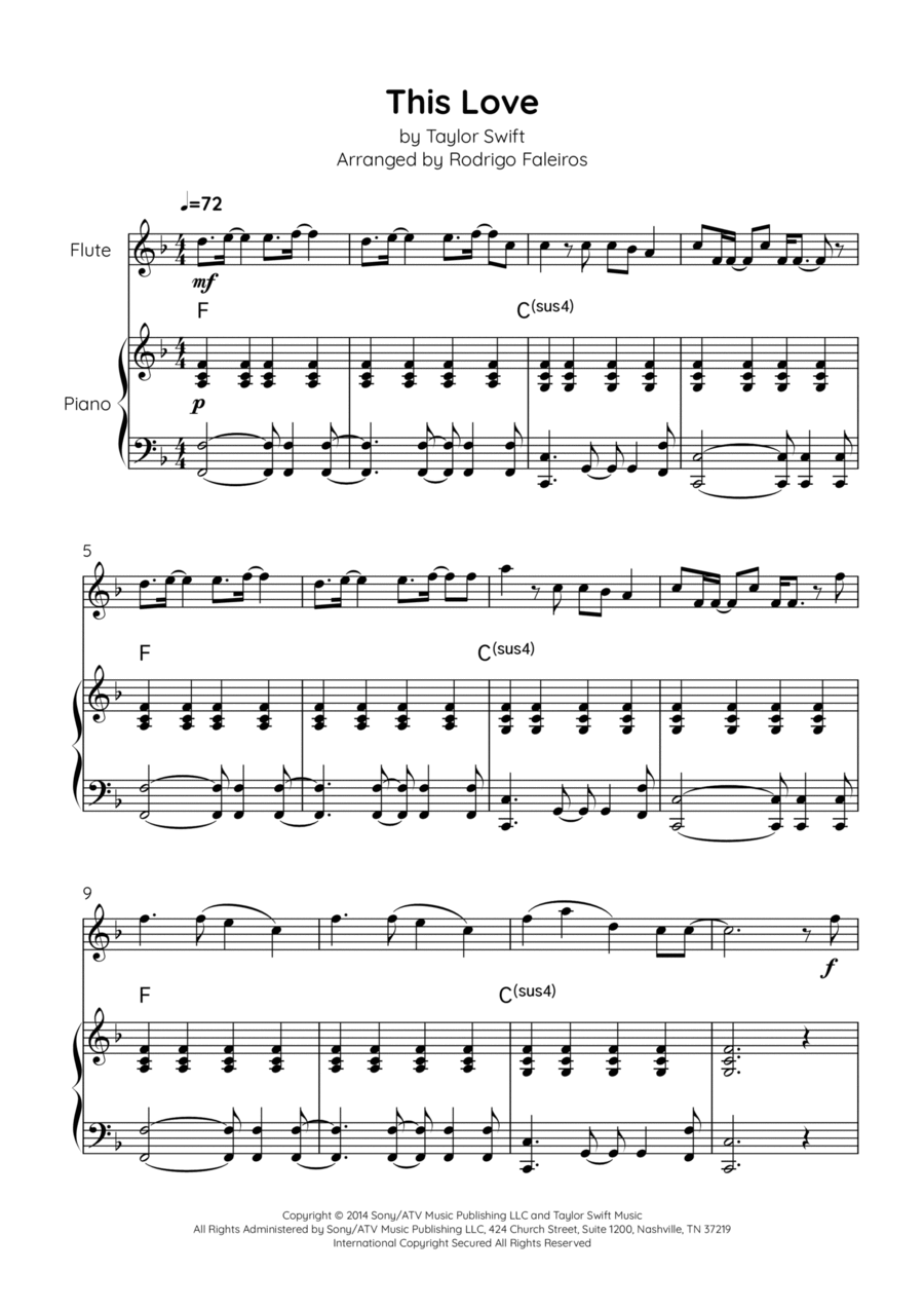 This Love Flute Solo scores gallery preview page 1