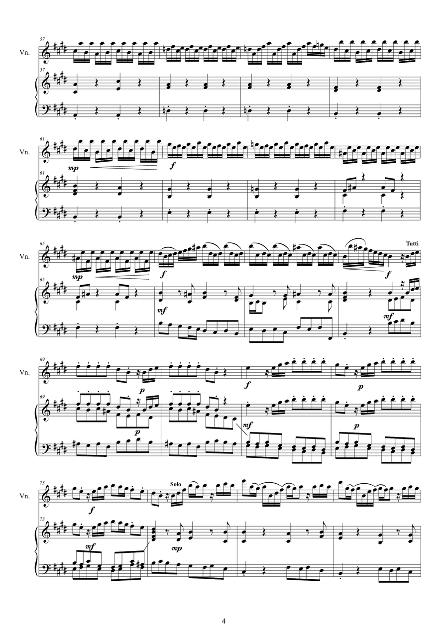 Vivaldi - Violin Concerto No.12 in E major RV 265 Op.3 for Violin and Piano Violin Solo scores gallery preview page 4