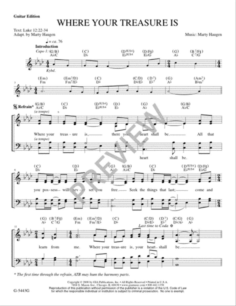 Where Your Treasure Is - Guitar edition Guitar scores gallery preview page 2