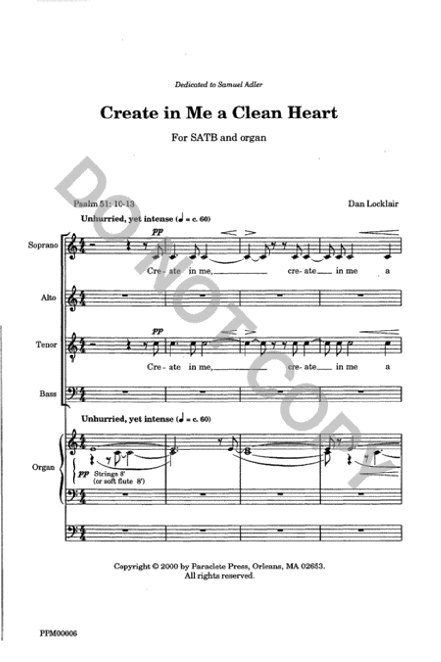 Create in Me a Clean Heart 4-Part scores gallery preview page 2