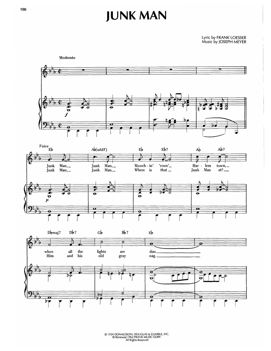 Junk Man Junk Man Piano, Vocal, Guitar scores gallery preview page 1