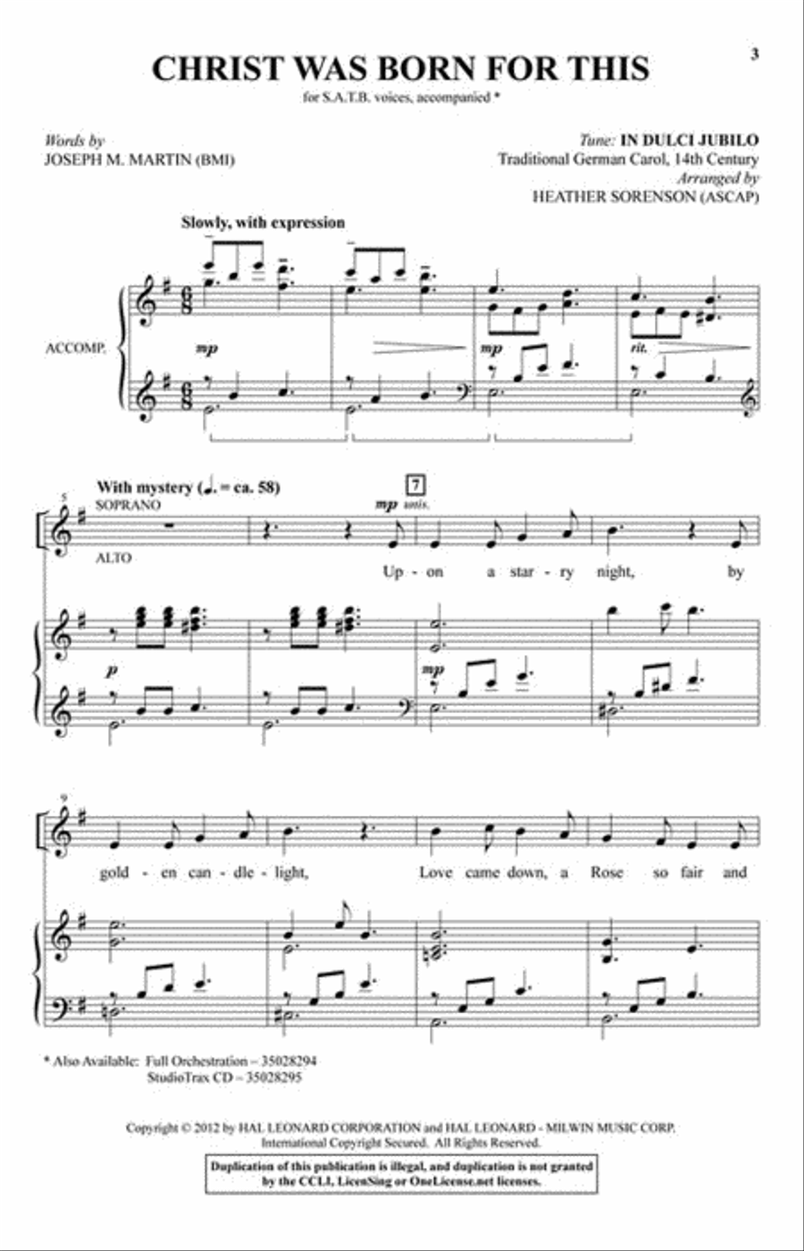 Christ Was Born for This Christ Was Born for This 4-Part scores gallery preview page 2