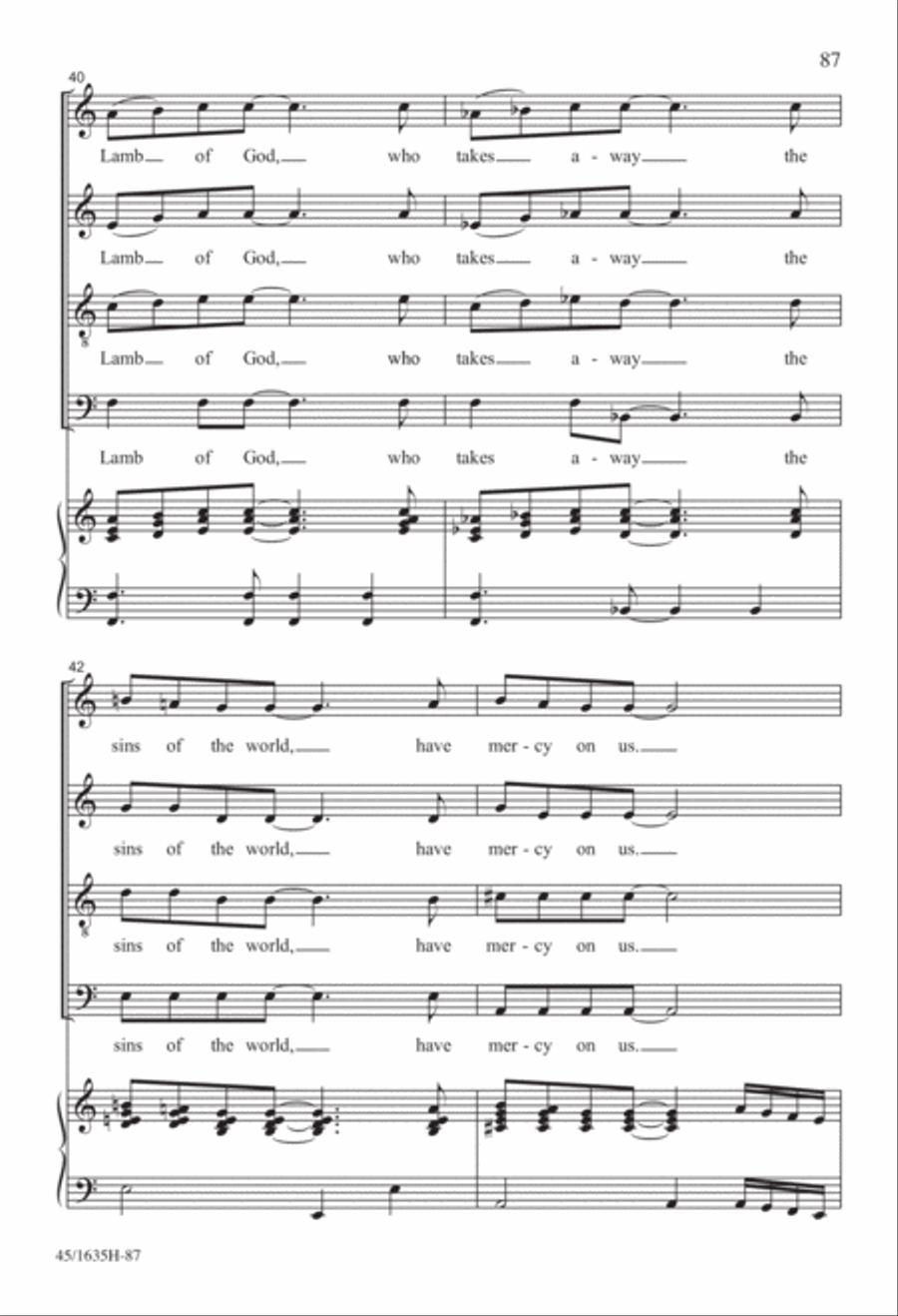 Mass: A Celebration of Love and Joy 4-Part scores gallery preview page 45