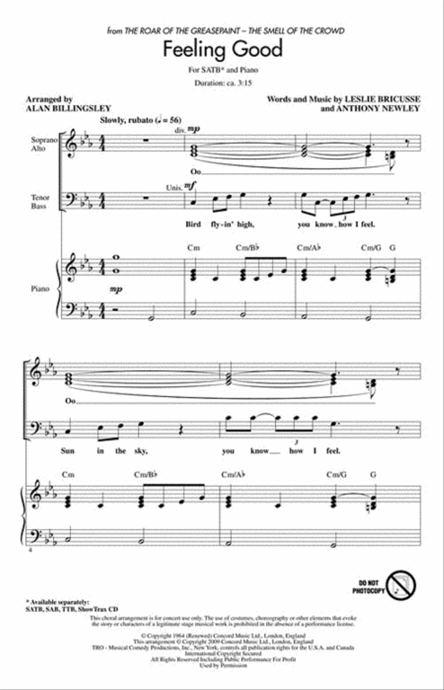 Feeling Good Choir scores gallery preview page 2
