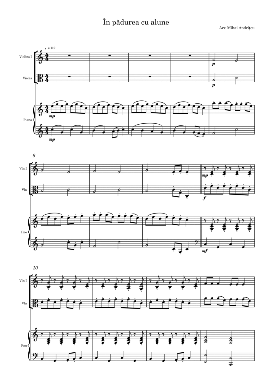 In padurea cu alune In padurea cu alune String Duet scores gallery preview page 1
