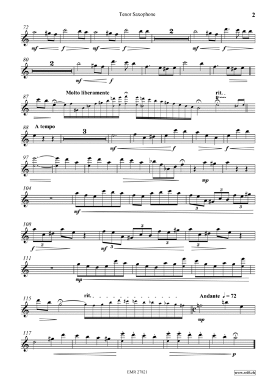 Nocturne Tenor Saxophone scores gallery preview page 3