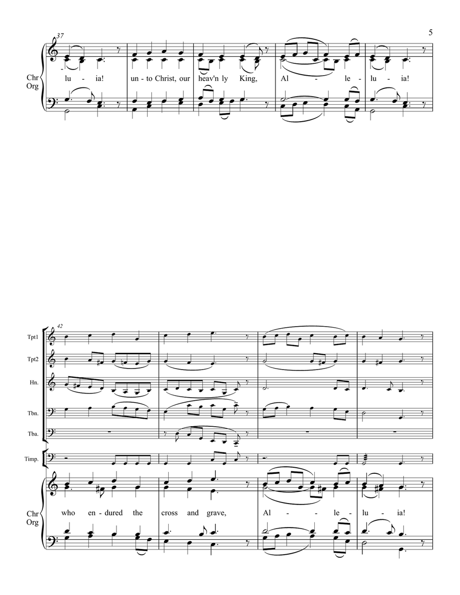 Jesus Christ Is Risen Today - Brass Quintet, Congregation, and Organ Choir scores gallery preview page 6