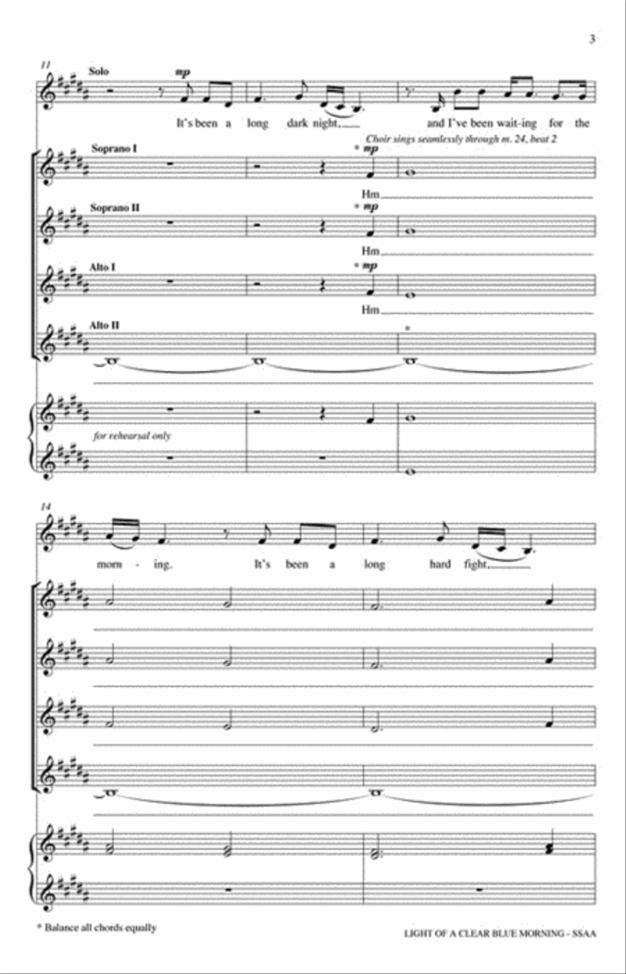Light of a Clear Blue Morning SSAA scores gallery preview page 3