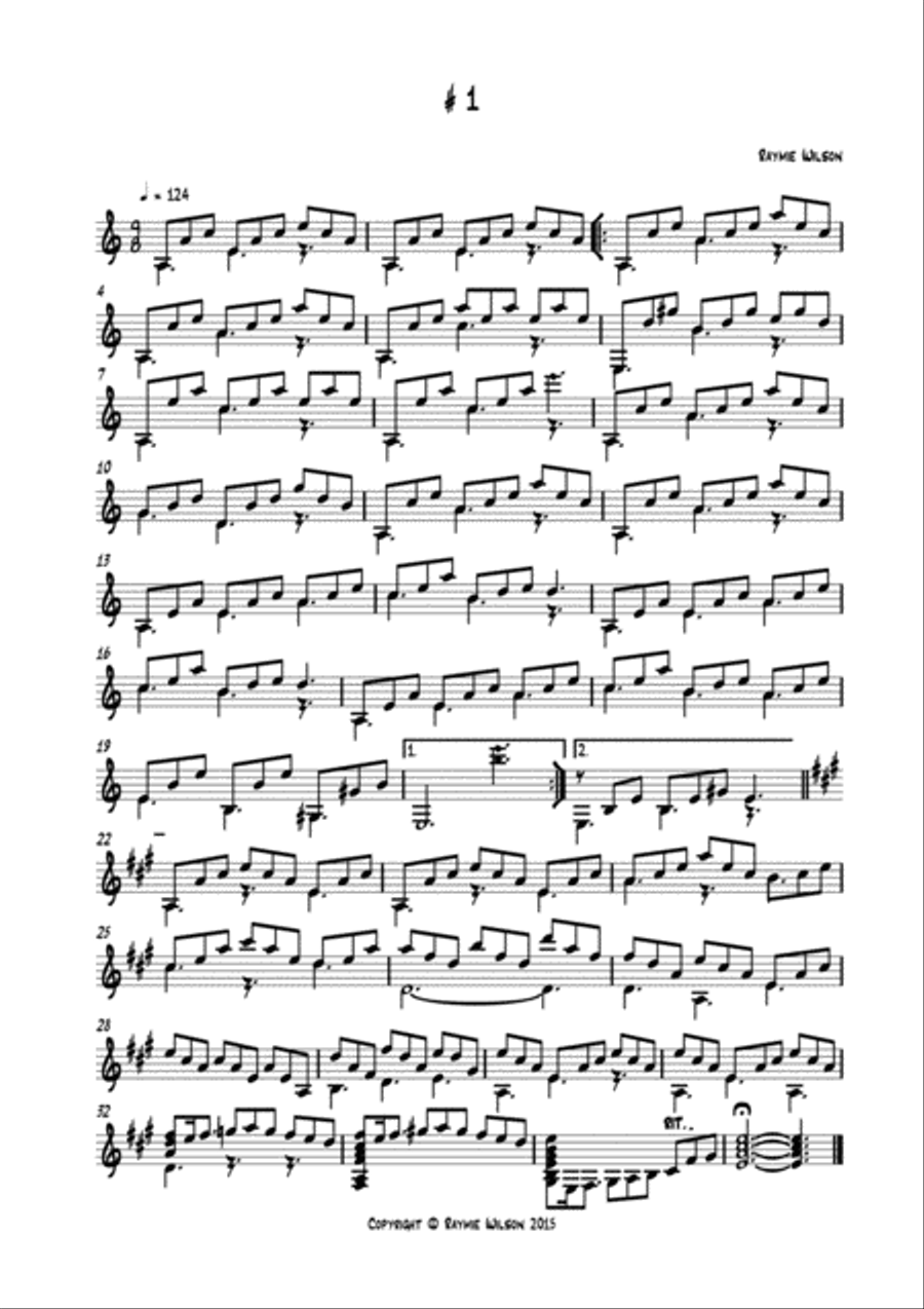 Seven original pieces for guitar. Classical Guitar scores gallery preview page 3