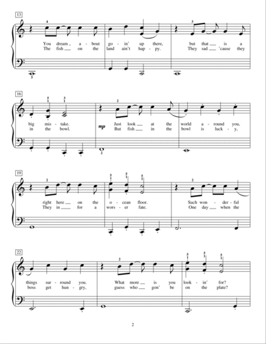 Under The Sea (from The Little Mermaid) (arr. Fred Kern) Piano Method scores gallery preview page 2