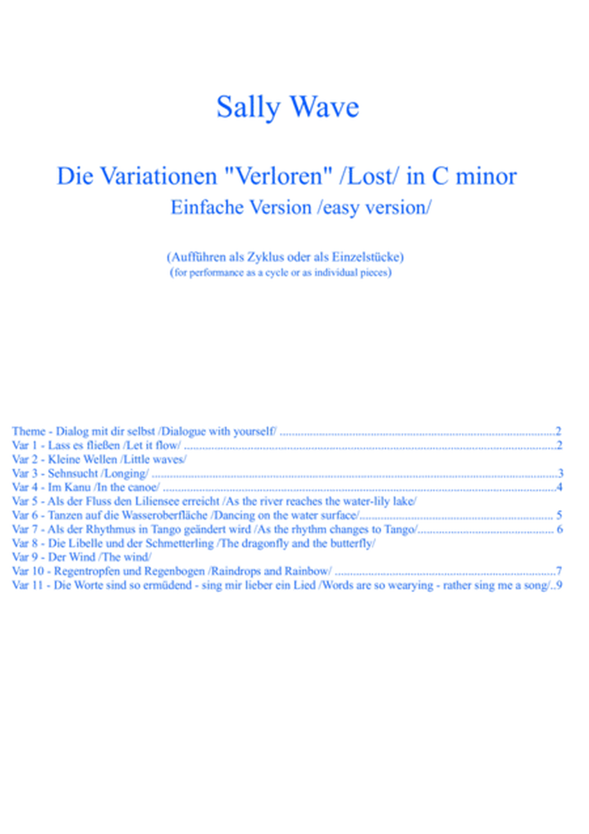 "Verloren" /Lost/ Variationen op.19 in C minor - Einfache Version /easy version/ image number null
