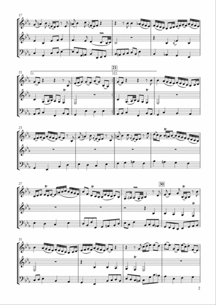 Six Schubler Chorales No.1 BWV645 'Wachet auf. ruft uns die Stimme' for Clarinet Trio Clarinet Trio scores gallery preview page 2
