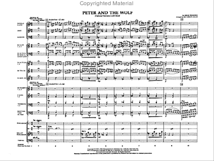 Peter and the Wolf Concert Band scores gallery preview page 2