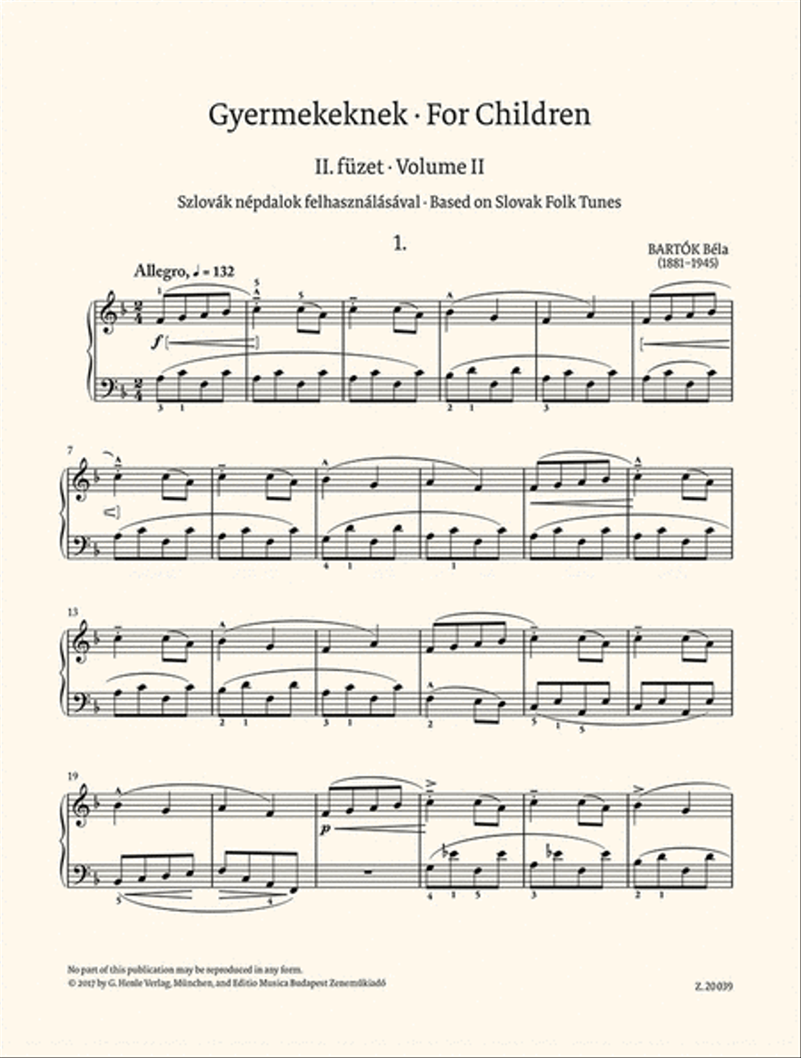 For Children Vol. 2 Piano Solo scores gallery preview page 2