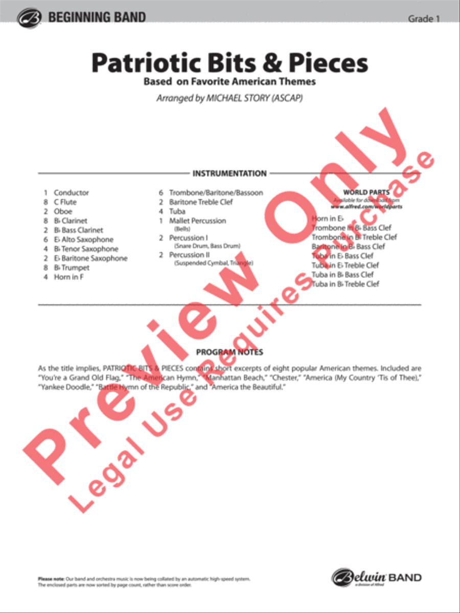Patriotic Bits & Pieces Patriotic Bits & Pieces Concert Band scores gallery preview page 2