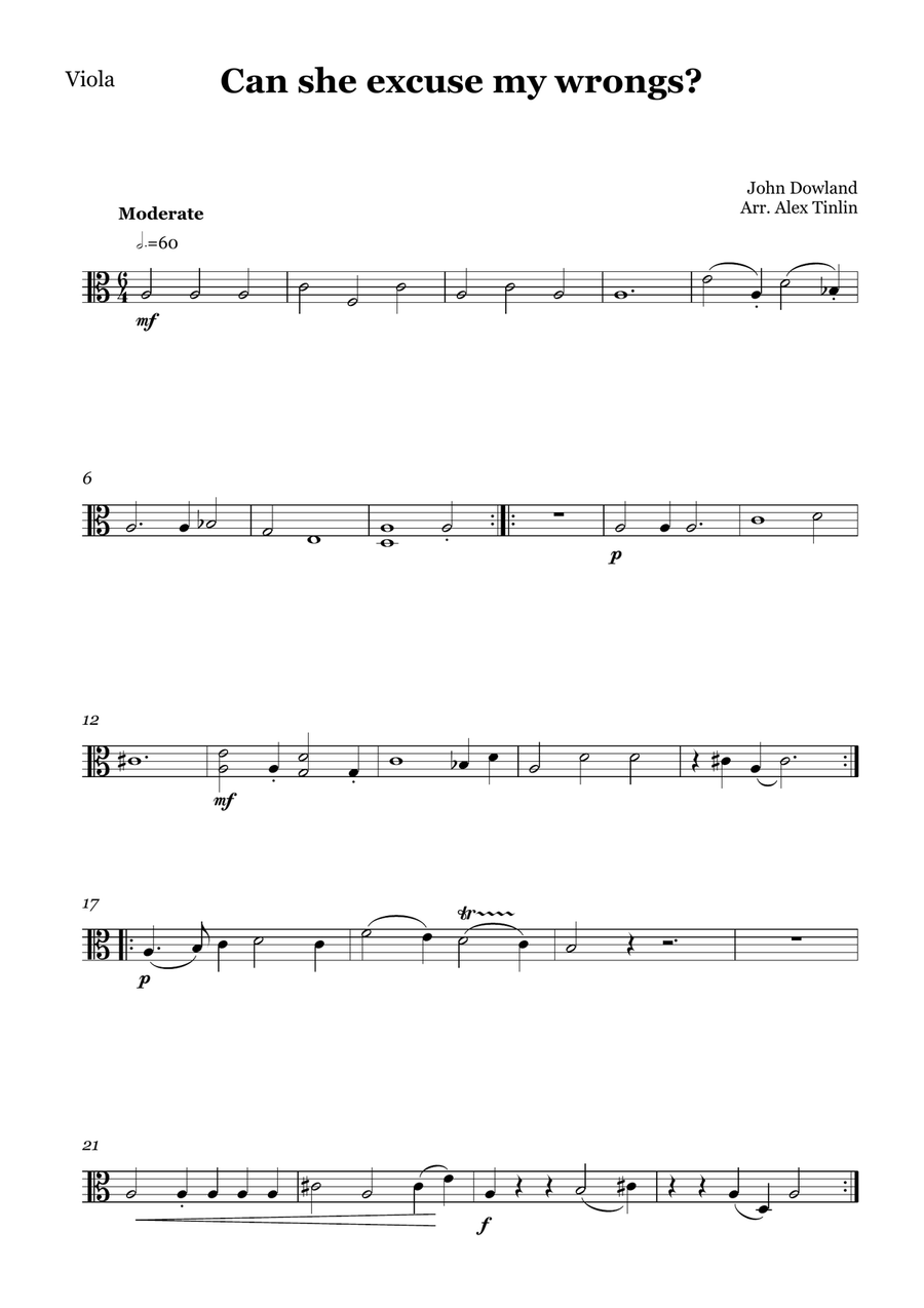Can She Excuse My Wrongs? String Quartet scores gallery preview page 4